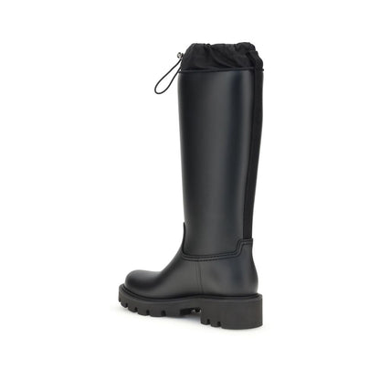 Moncler Schwarze PVC-Regenstiefel