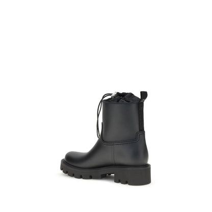 Moncler Schwarze Schnürstiefel aus Gummi