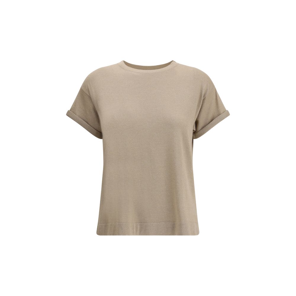 Brunello Cucinelli Kaschmir-Glitzer-T-Shirt