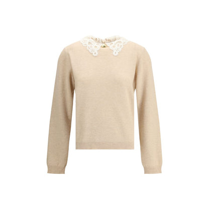 Fabiana Filippi Fleece-Sweatshirt aus beigefarbener Wolle