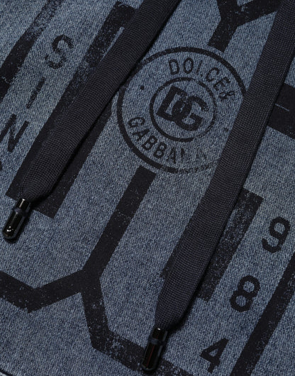 Dolce &amp; Gabbana Blaues Sweatshirt mit Kapuze aus Baumwollmischung