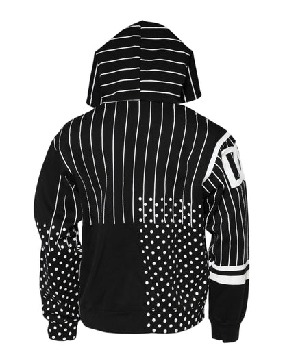 Dolce &amp; Gabbana Herren Sweatshirt mit Kapuze und schwarzen Streifen