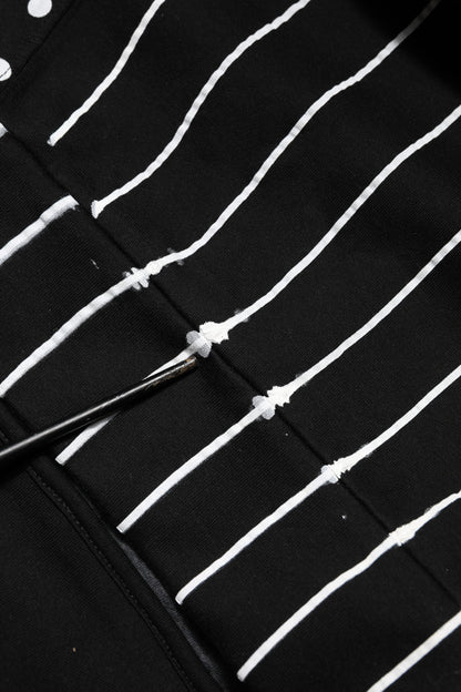 Dolce &amp; Gabbana Herren Sweatshirt mit Kapuze und schwarzen Streifen