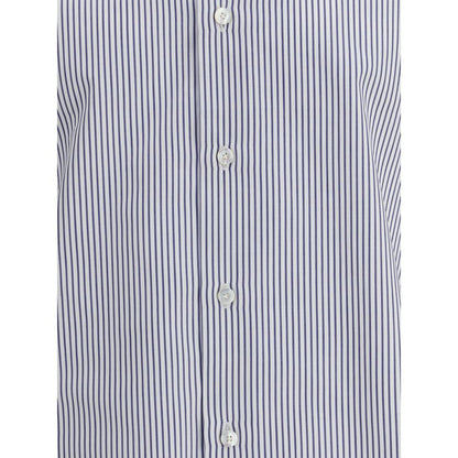 Finamore Blue Cotton Pattern Shirt
