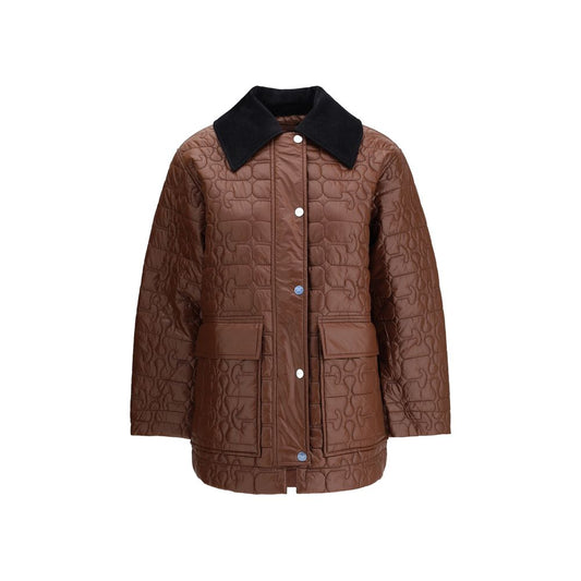 Ganni – Glänzende Stepp-Midijacke