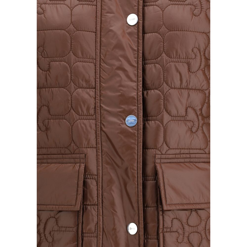 Ganni – Glänzende Stepp-Midijacke
