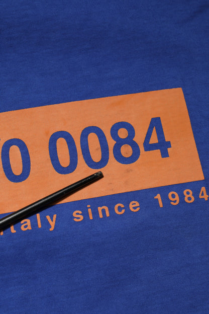 Dolce &amp; Gabbana – Blaues Baumwoll-T-Shirt mit Rundhalsausschnitt und Logografik