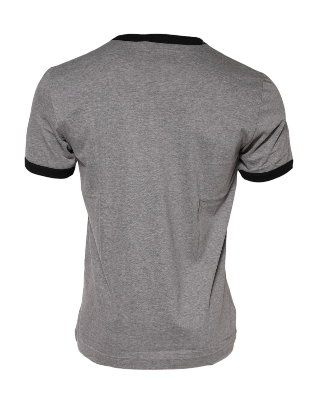 Dolce &amp; Gabbana Graues T-Shirt aus Baumwolle mit Rundhalsausschnitt „Sacred Heart“