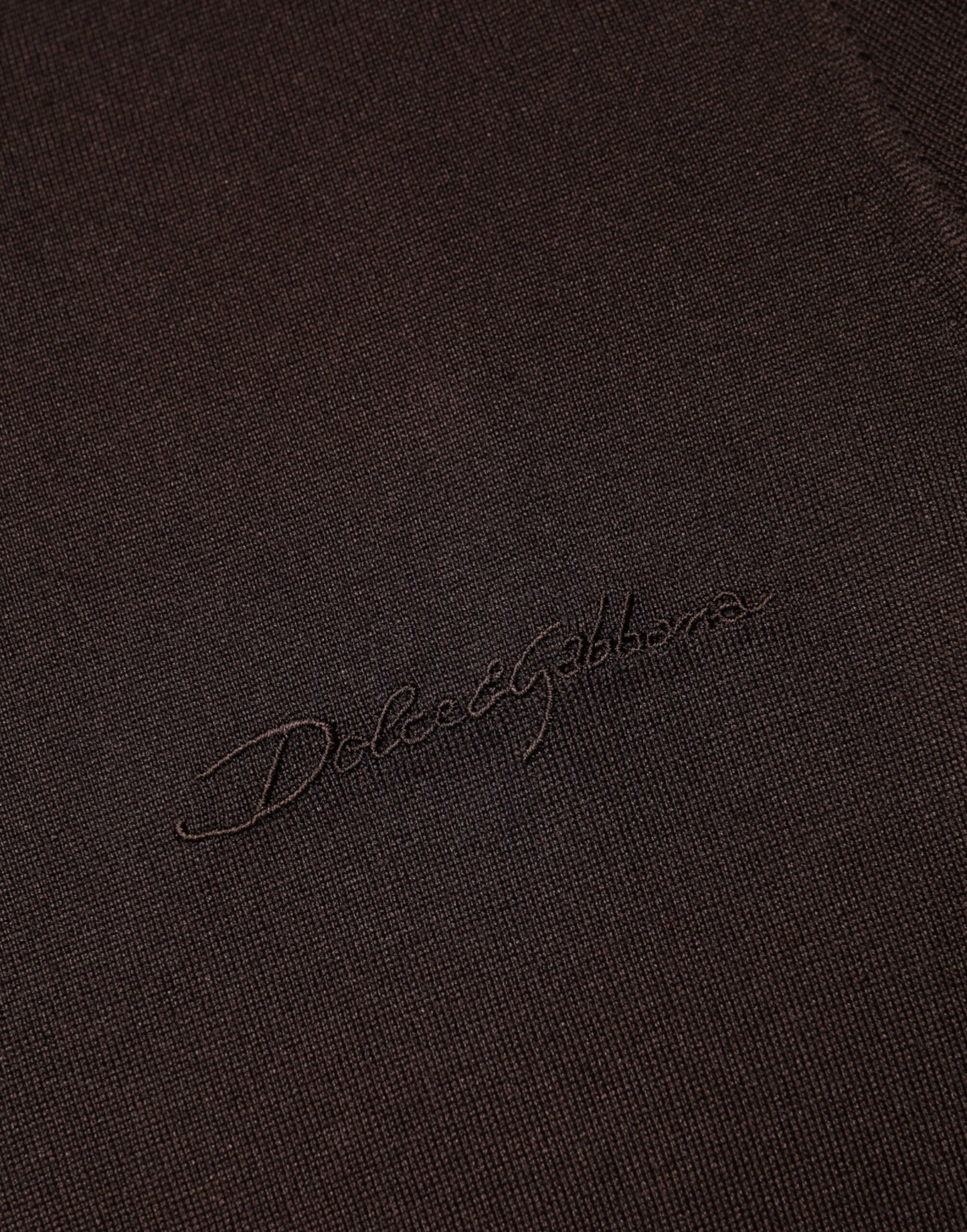 Dolce &amp; Gabbana – Braunes Seiden-T-Shirt mit Rundhalsausschnitt und kurzen Ärmeln