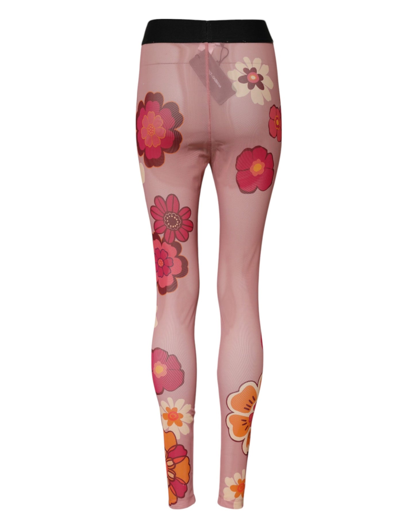 Dolce &amp; Gabbana, Rosa Leggings mit Blumenmuster und Stretchbund