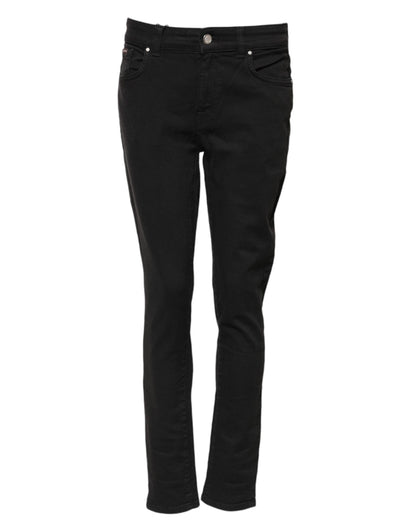 Dolce & Gabbana Black Cotton Skinny Mid Waist Denim Jeans