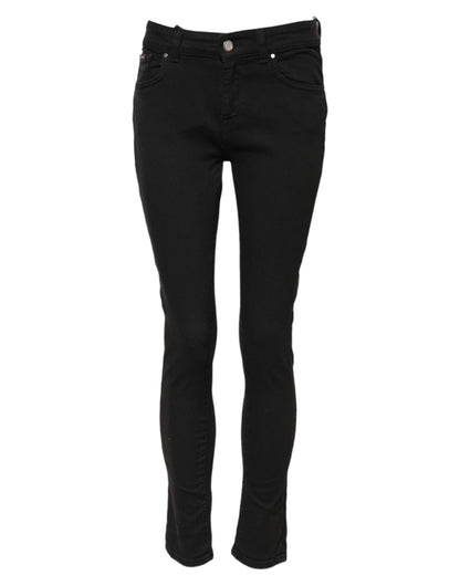 Dolce &amp; Gabbana – Schwarze Skinny-Jeans aus Baumwolle mit mittlerer Taille 