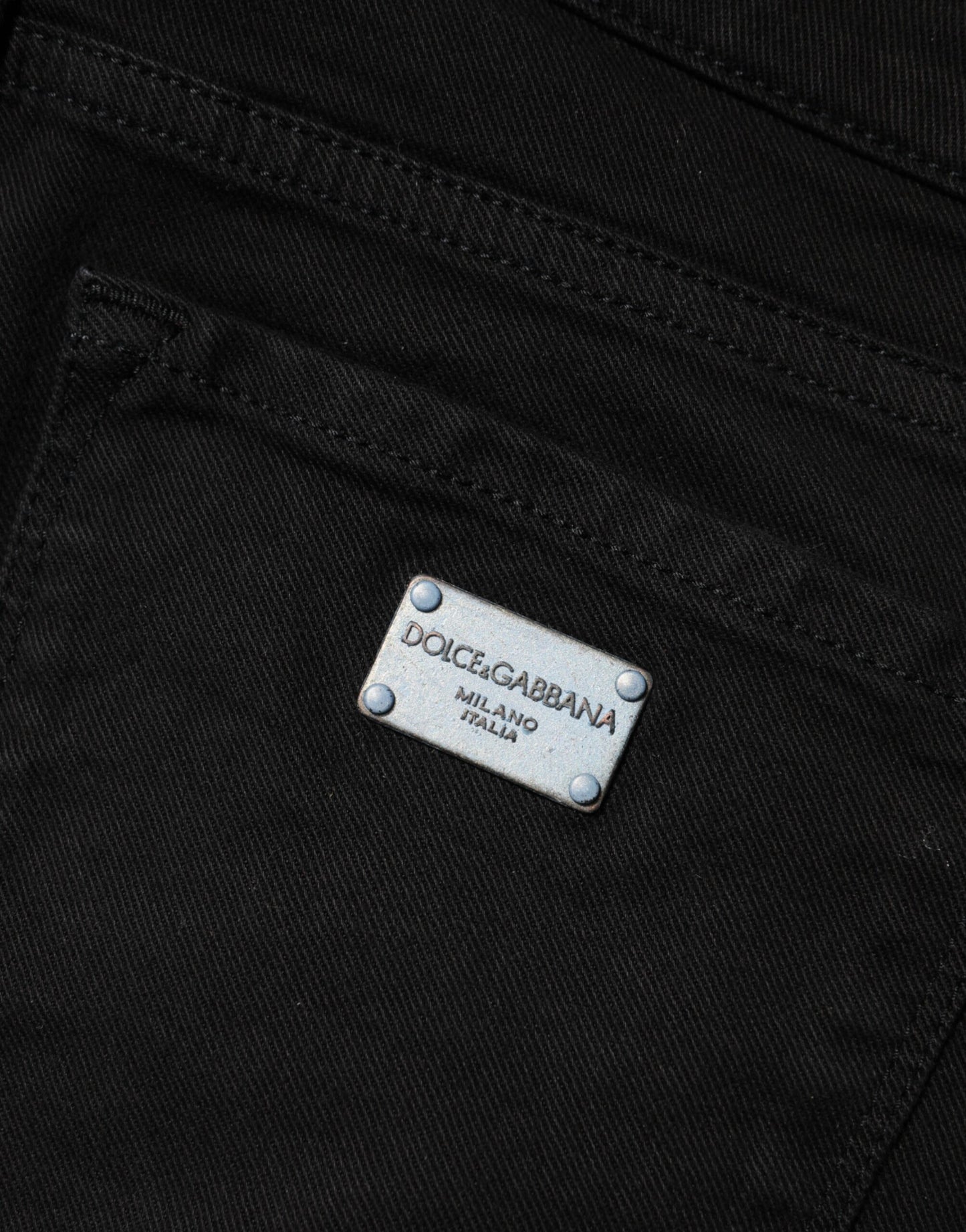 Dolce &amp; Gabbana – Schwarze Skinny-Jeans aus Baumwolle mit mittlerer Taille 