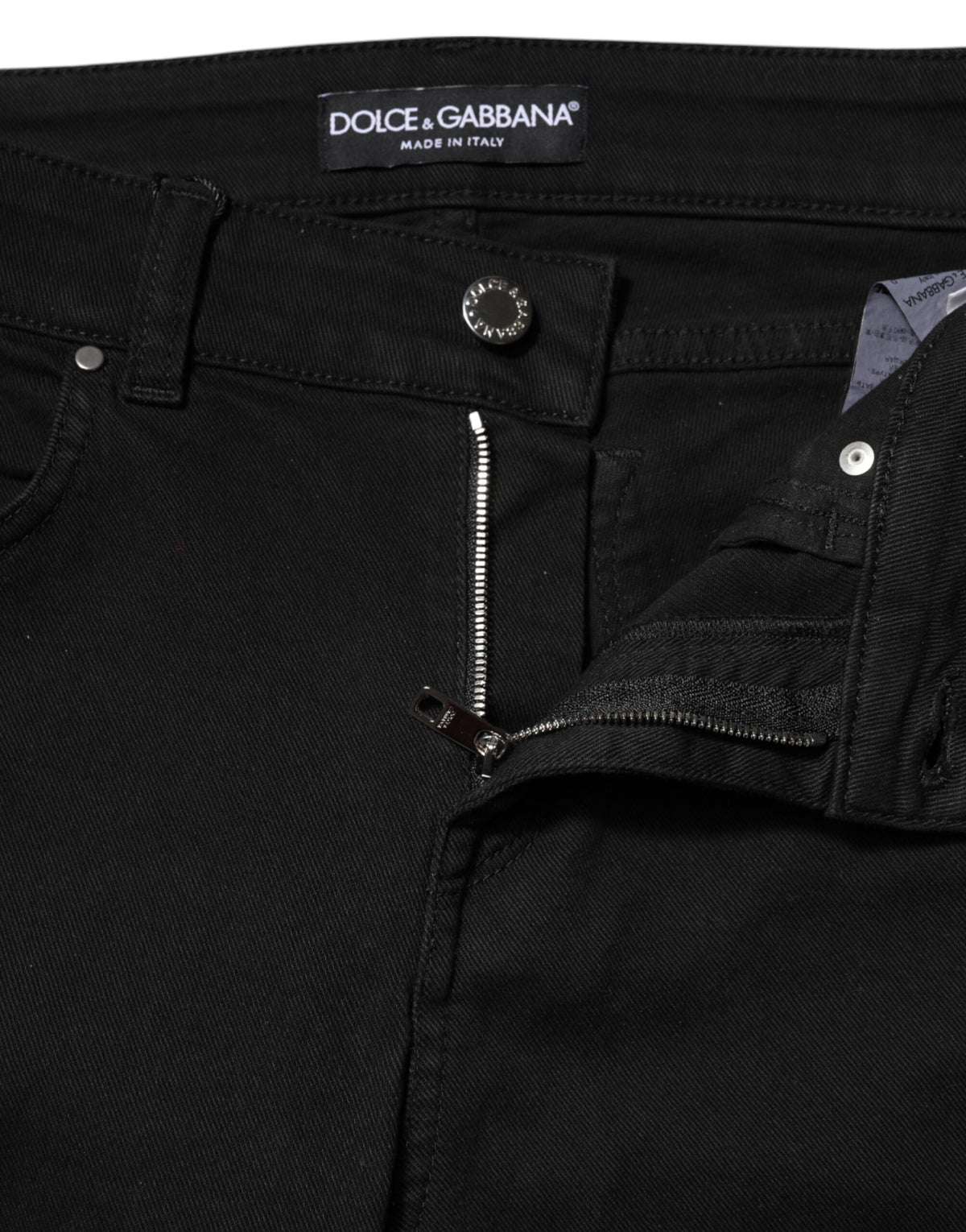Dolce &amp; Gabbana – Schwarze Skinny-Jeans aus Baumwolle mit mittlerer Taille 