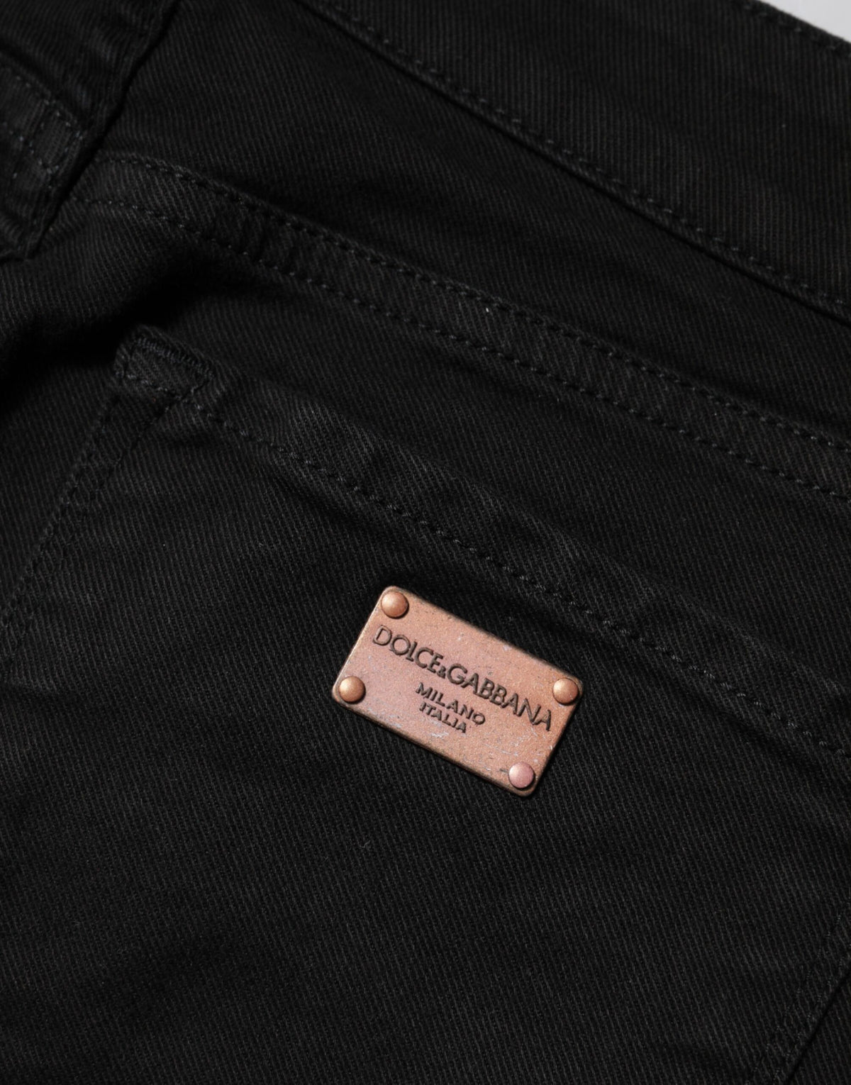 Dolce &amp; Gabbana – Schwarze Skinny-Jeans aus Baumwolle mit mittlerer Taille 