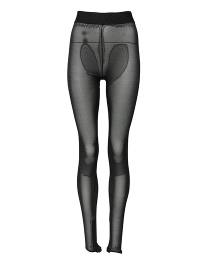 Dolce &amp; Gabbana Schwarze Nylon-Leggings mit Stretch