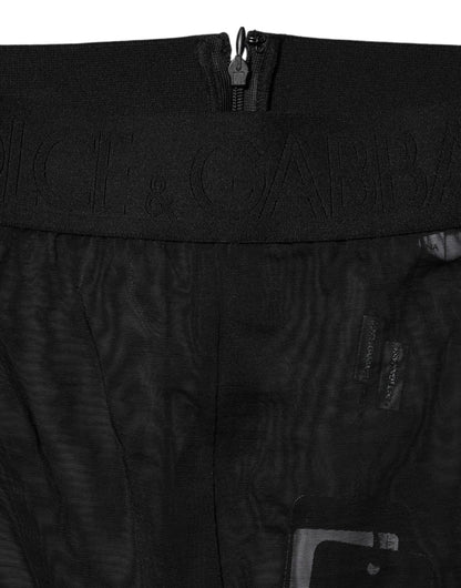 Dolce &amp; Gabbana Schwarze Nylon-Leggings mit Stretch