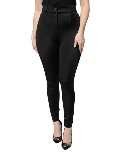 Dolce &amp; Gabbana Schwarze Nylon-Leggings mit Stretch 