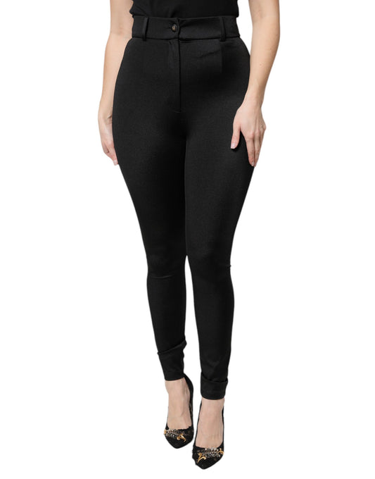 Dolce &amp; Gabbana Schwarze Nylon-Leggings mit Stretch 