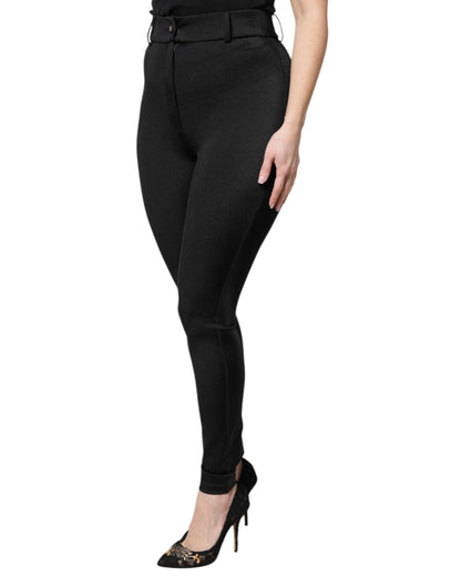 Dolce &amp; Gabbana Schwarze Nylon-Leggings mit Stretch 