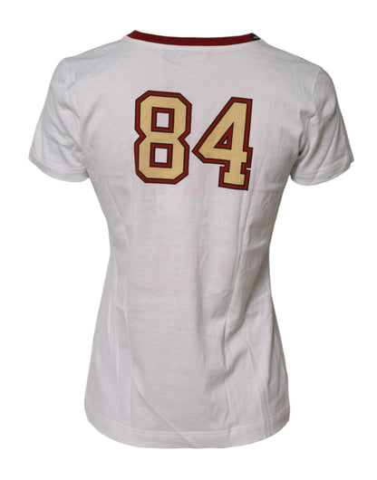 Dolce &amp; Gabbana – Weißes „Bring Me To The Moon“-Pin-Up-T-Shirt 