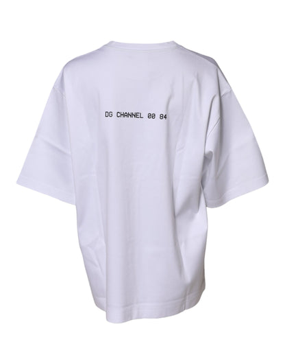 Dolce &amp; Gabbana – Weißes, bedrucktes T-Shirt aus Baumwolle mit kurzen Ärmeln 