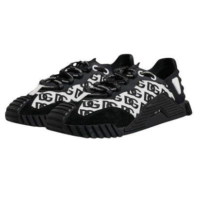 Dolce &amp; Gabbana – Schwarze Low-Top-Sneakers „NS1“ mit Logo und Schnürung
