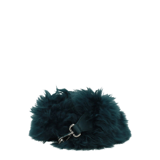Grüne Fendi-Schultertasche aus Leder