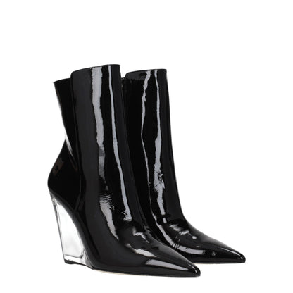Stuart Weitzman – Schwarze Lederstiefeletten