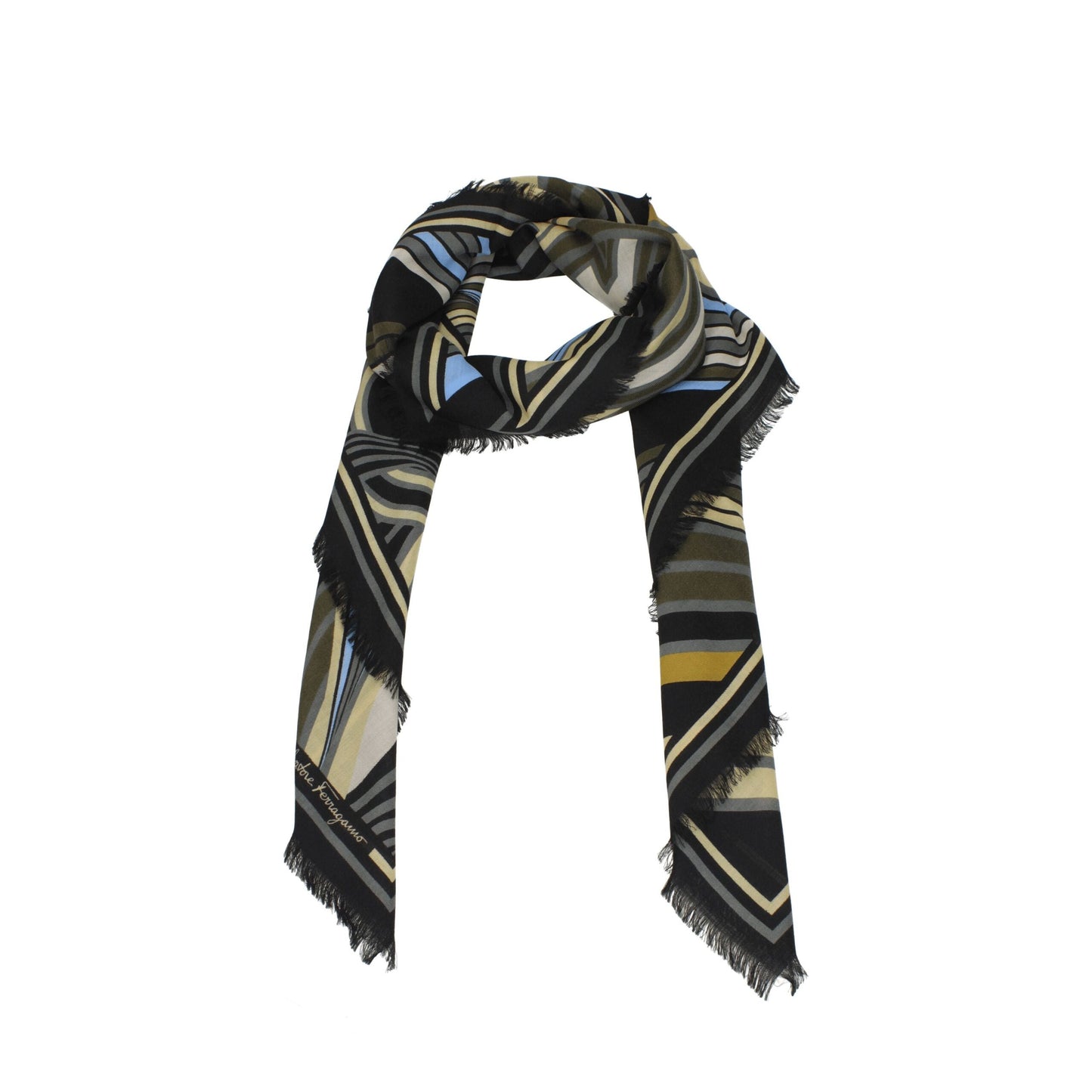 Salvatore Ferragamo Schwarzer Woll-Foulard