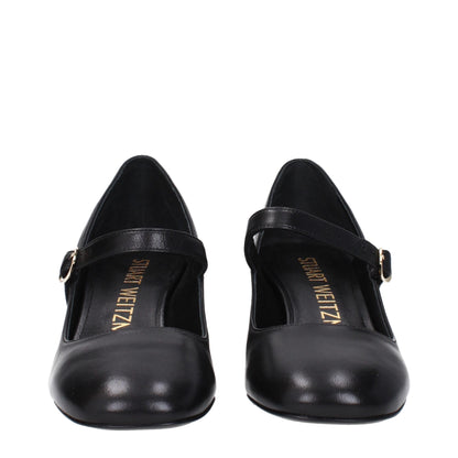 Stuart Weitzman – Schwarze Pumps aus Leder mit mittlerem Absatz