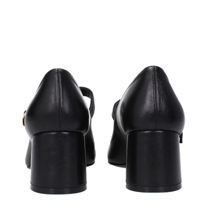 Stuart Weitzman – Schwarze Pumps aus Leder mit mittlerem Absatz