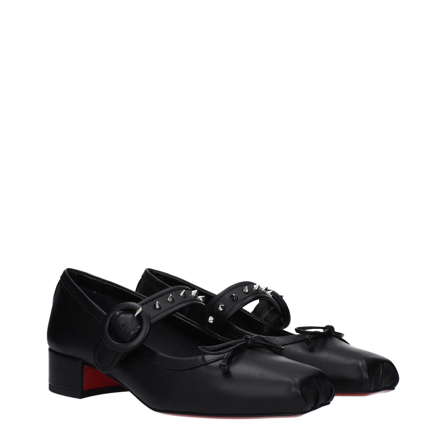 Christian Louboutin Black Leather Ballet Flats