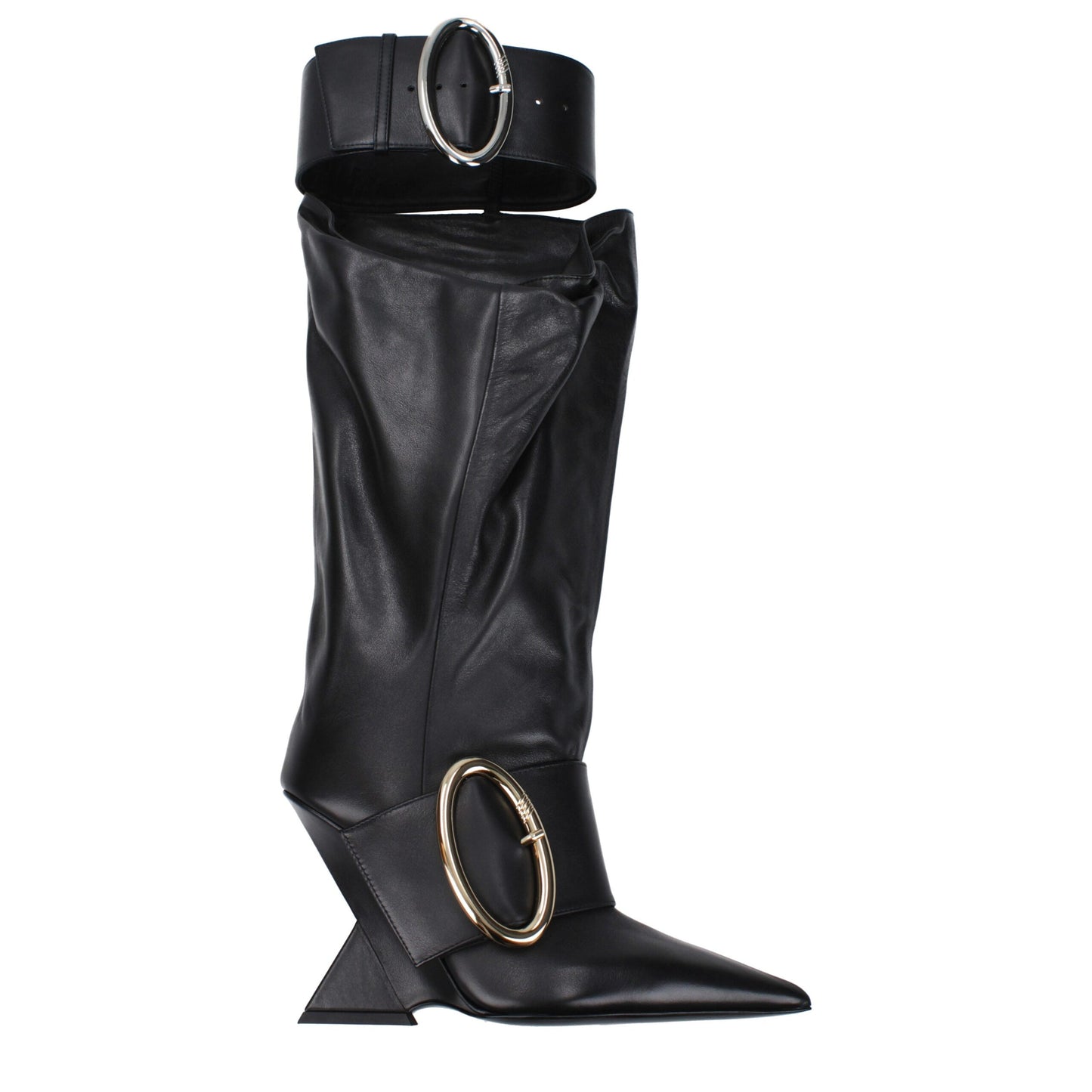 The Attico Schwarze Lederstiefel