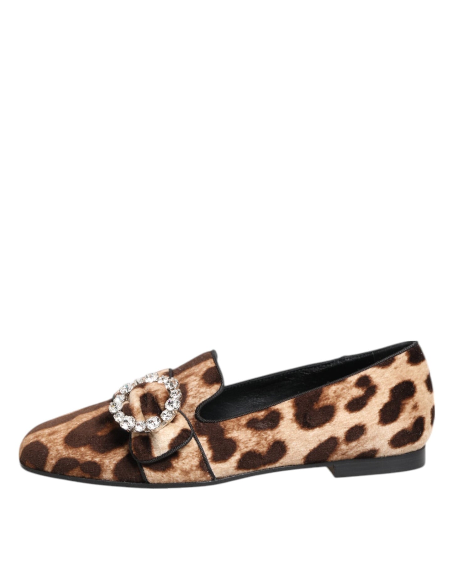Dolce &amp; Gabbana – Loafer mit Kristallen in Braun mit Leopardenmuster