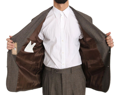 Dolce &amp; Gabbana – Brauner einreihiger Wollanzug