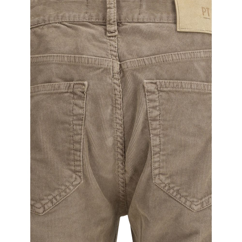 PT Torino Beige Baumwoll-Freizeithose