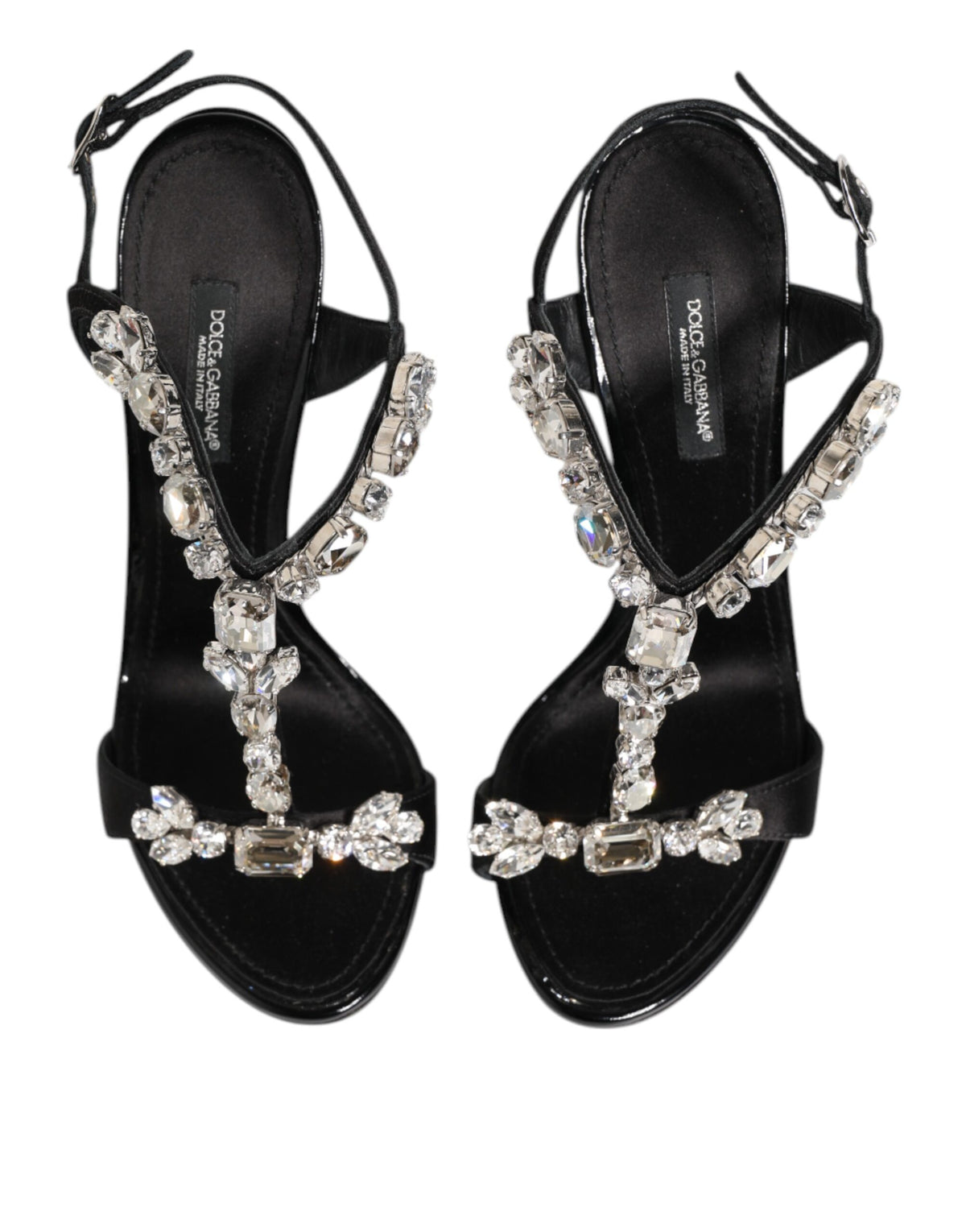 Dolce &amp; Gabbana Schwarze Keira Kristalle Heels Sandalen Schuhe