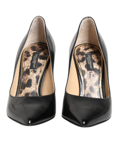 Dolce &amp; Gabbana Pumps aus schwarzem Kalbsleder mit Stilettoabsatz