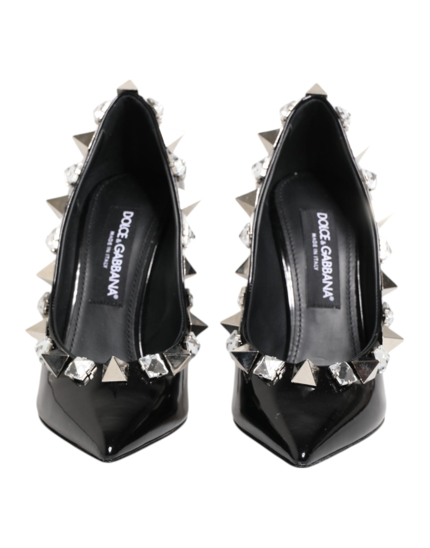 Dolce &amp; Gabbana – Schwarze Pumps mit Kristallnieten und Stilettoabsatz