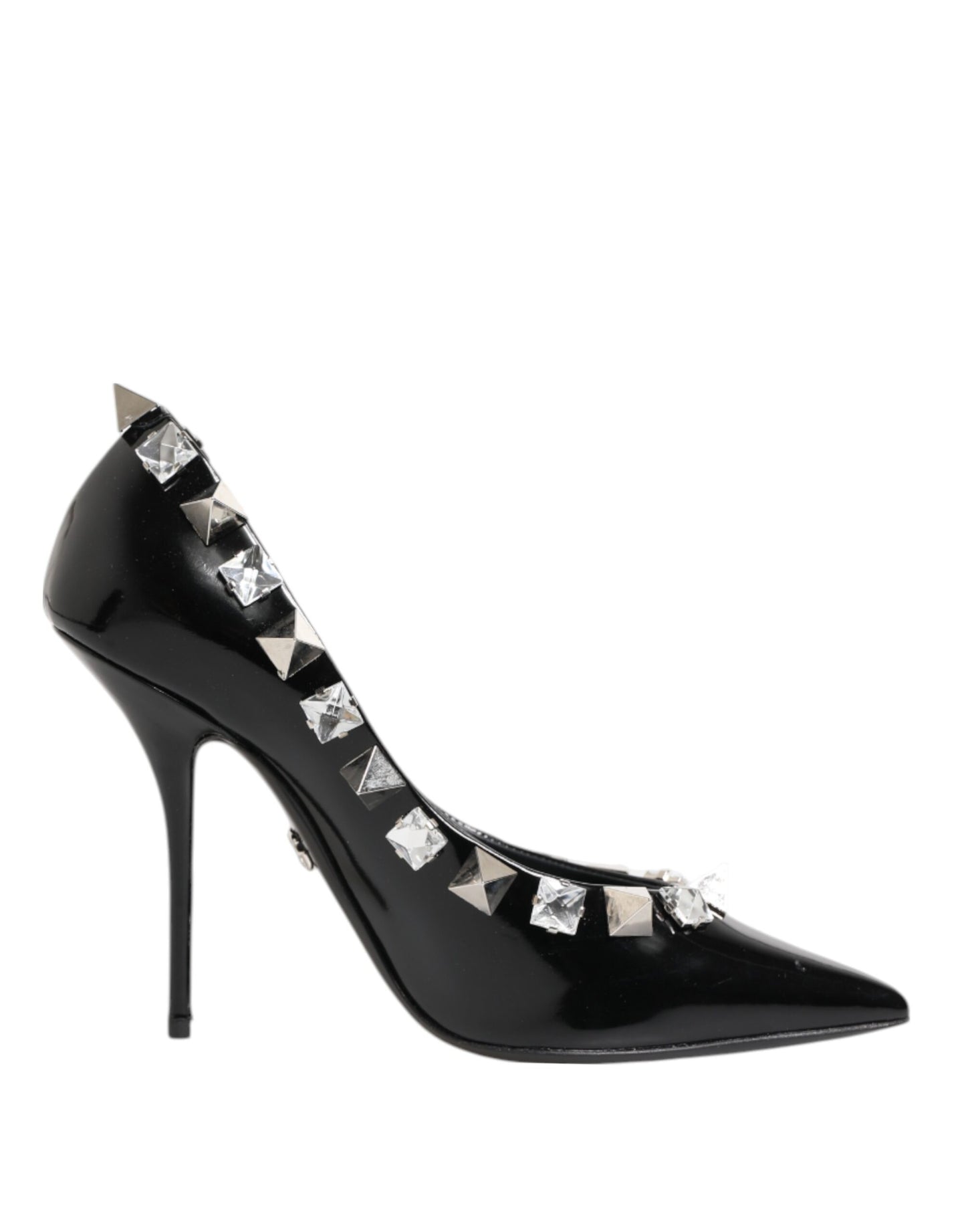 Dolce &amp; Gabbana – Schwarze Pumps mit Kristallnieten und Stilettoabsatz