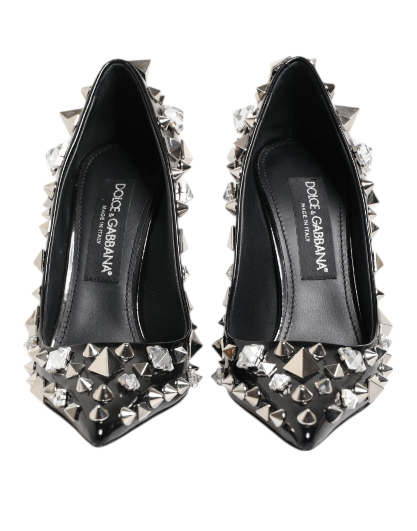 Dolce &amp; Gabbana – Schwarze Pumps mit Kristallnieten und Stilettoabsatz