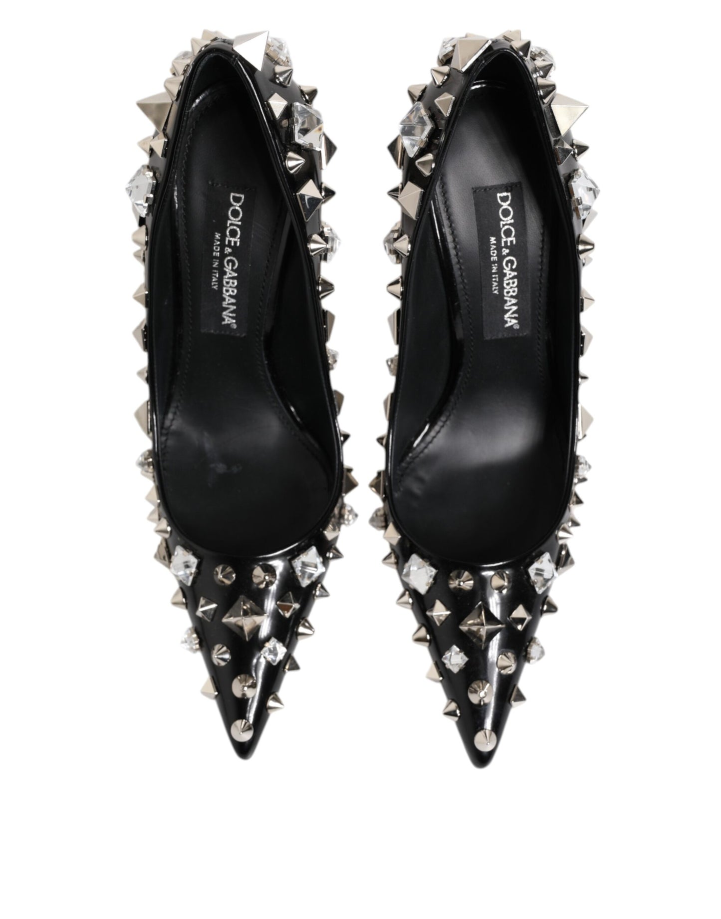Dolce &amp; Gabbana – Schwarze Pumps mit Kristallnieten und Stilettoabsatz