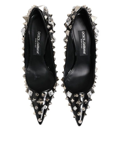 Dolce &amp; Gabbana – Schwarze Pumps mit Kristallnieten und Stilettoabsatz