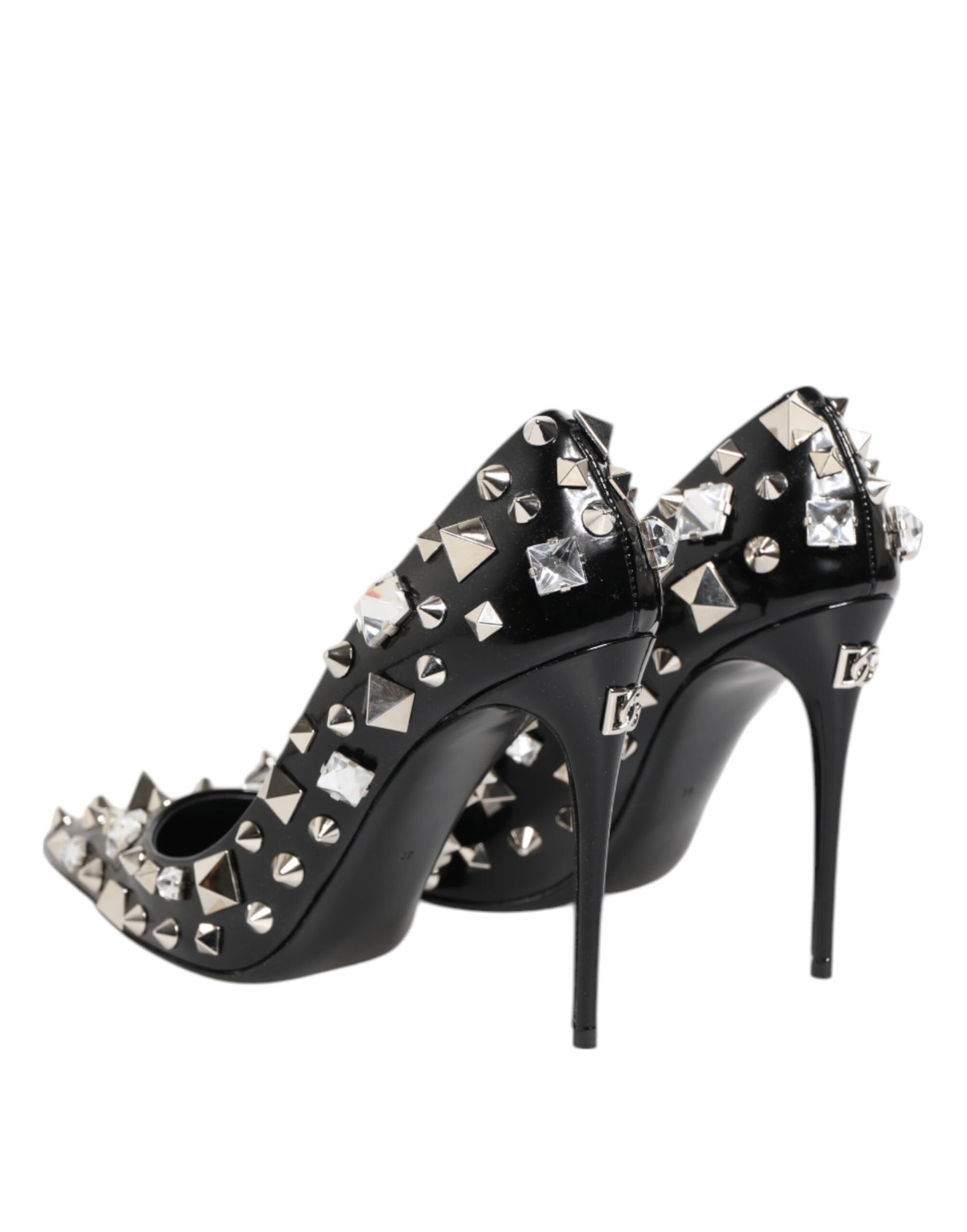 Dolce &amp; Gabbana – Schwarze Pumps mit Kristallnieten und Stilettoabsatz