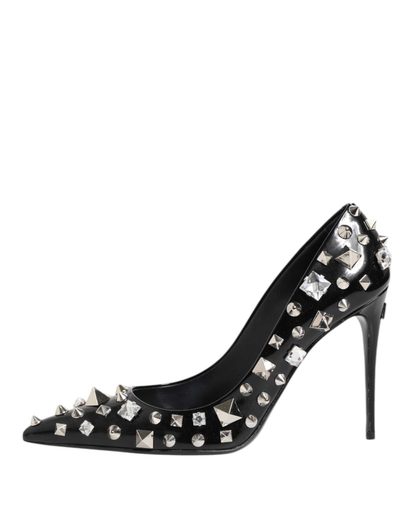 Dolce &amp; Gabbana – Schwarze Pumps mit Kristallnieten und Stilettoabsatz