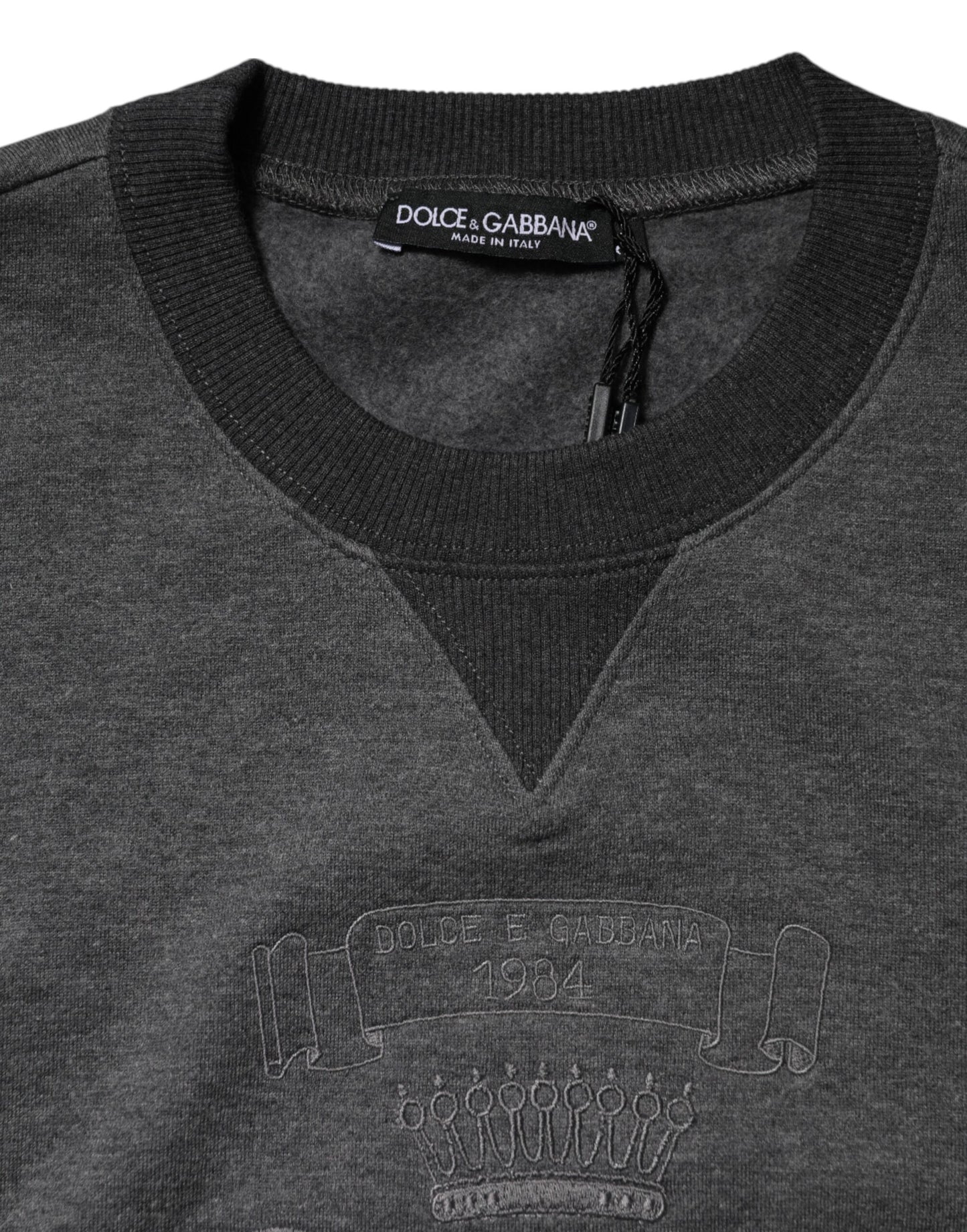 Dolce &amp; Gabbana Grauer Pullover mit DG-Logo-Stickerei