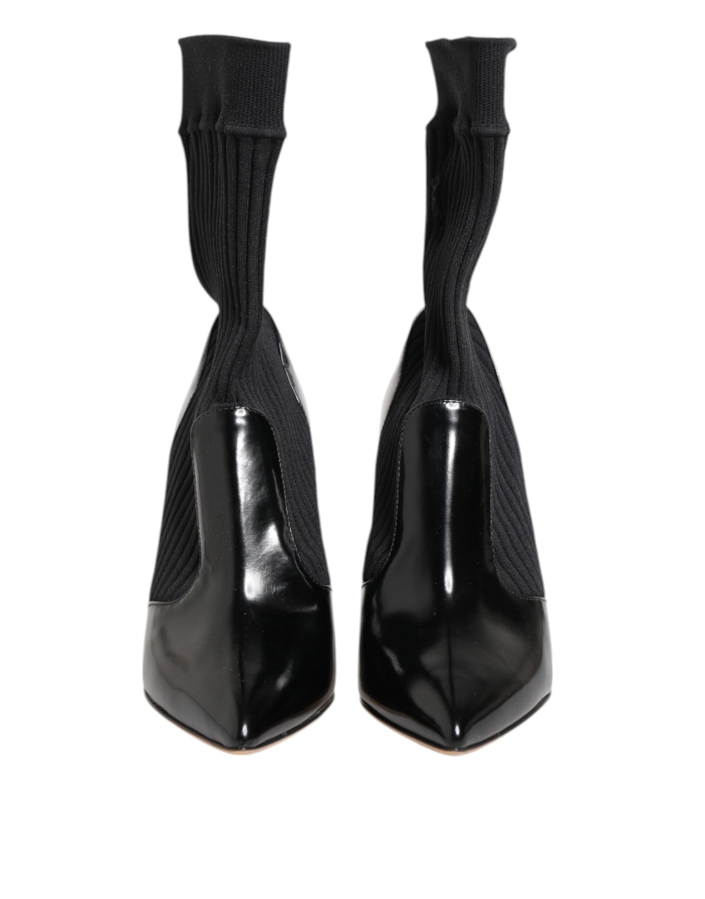 حذاء دولتشي آند غابانا أسود بكعب عالٍ ومطاطي