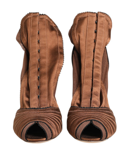 Dolce &amp; Gabbana – Bette – Stiefeletten mit hohem Absatz in Braun