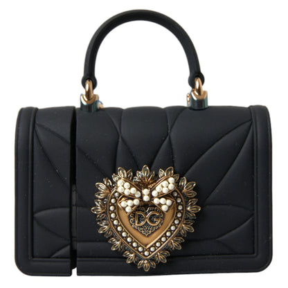 Dolce &amp; Gabbana Hülle Schwarz Silikon Devotion Herz Hülle Handtasche Airpod